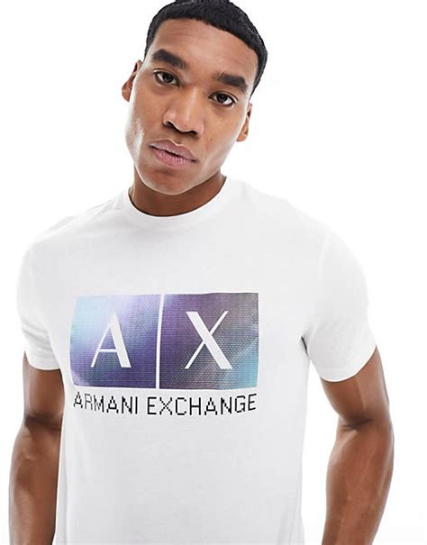 playera armani exchange logo cuadrado